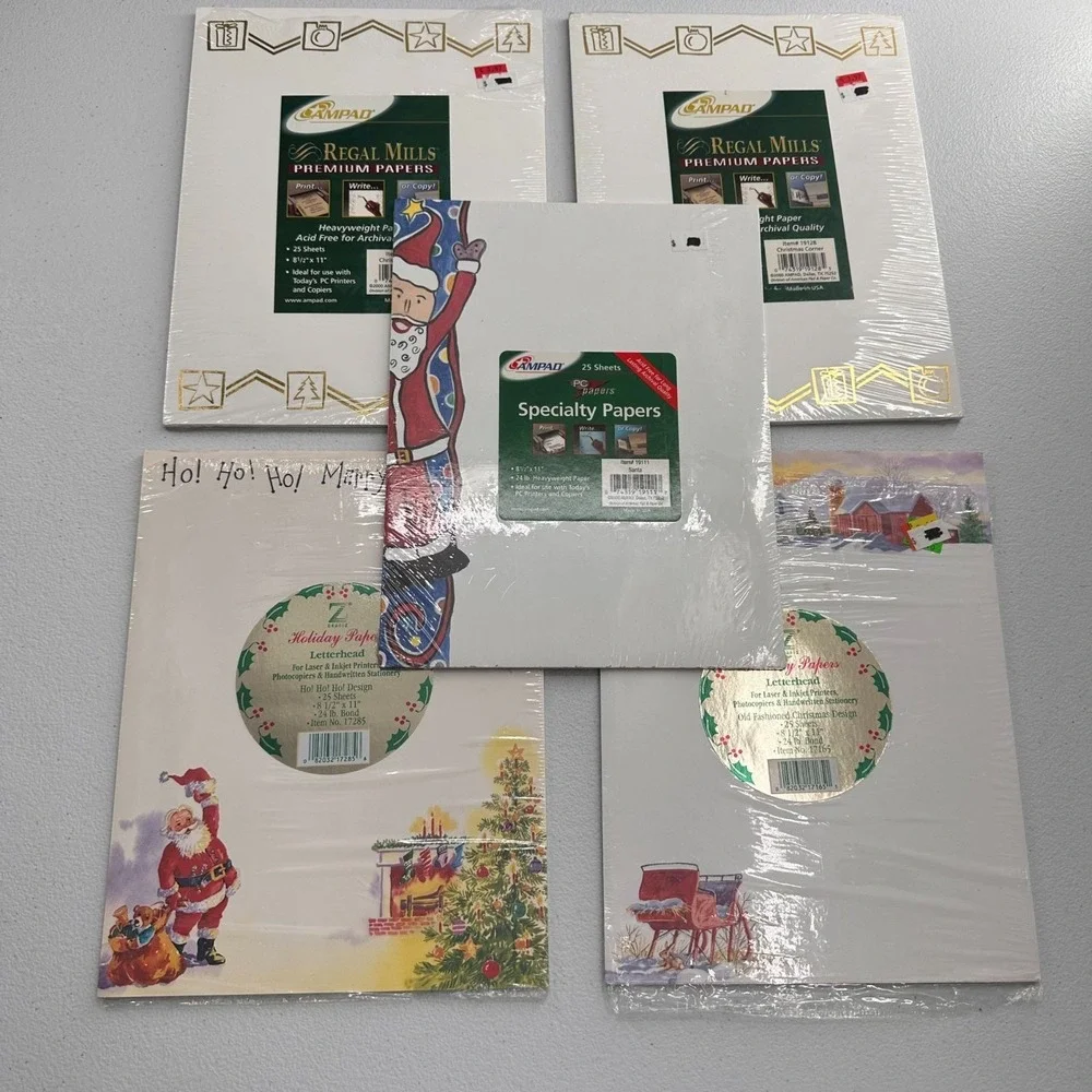 Vintage Holiday Specialty Letterhead Papers Laser Inkjet Printer Retro Christmas